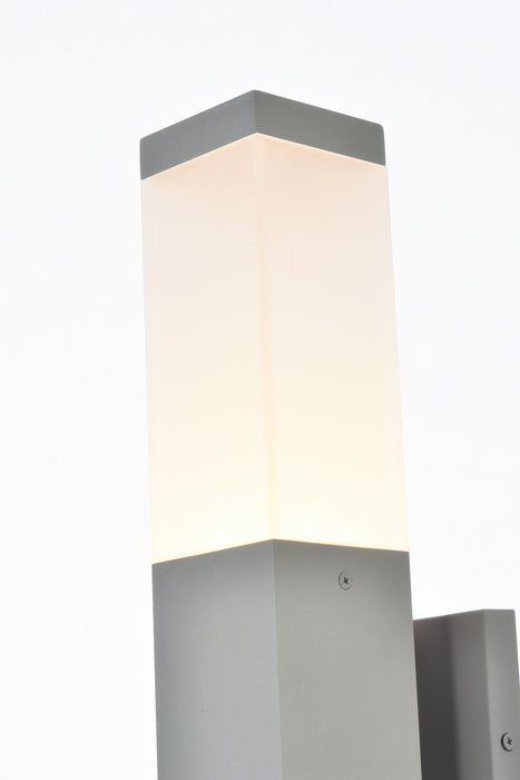 Elegant Lighting LDOD4021S LED Outdoor Wall Lamp, Silver