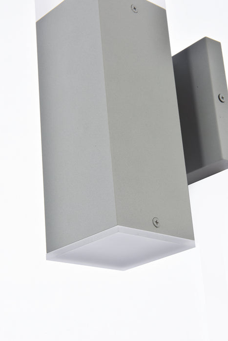Elegant Lighting LDOD4021S LED Outdoor Wall Lamp, Silver