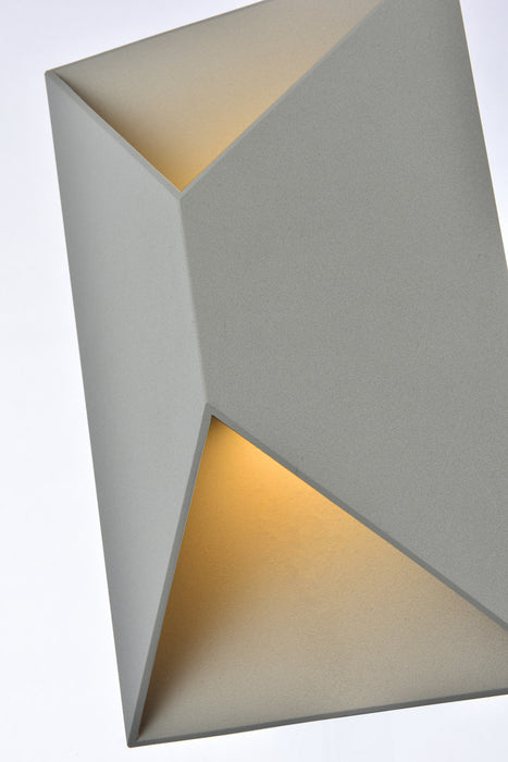 Elegant Lighting LDOD4022S LED Outdoor Wall Lamp, Silver