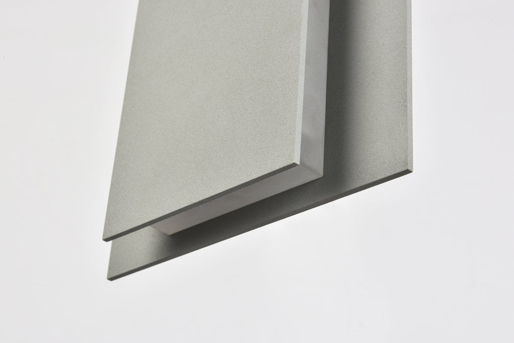 Elegant Lighting LDOD4033S LED Outdoor Wall Lamp, Silver