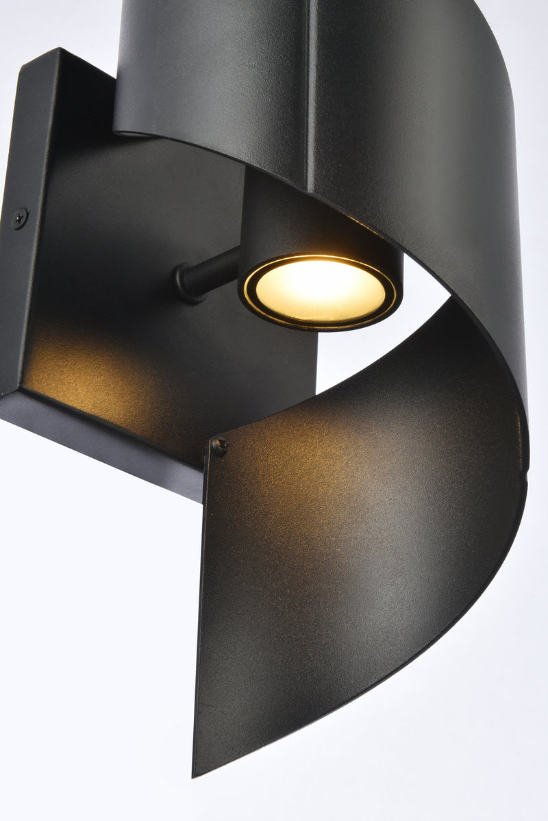 Elegant Lighting LDOD4034BK LED Outdoor Wall Lamp, black