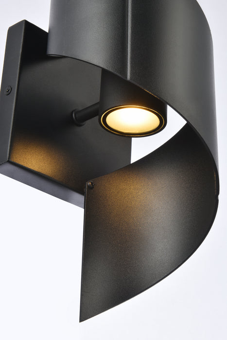 Elegant Lighting LDOD4034BK LED Outdoor Wall Lamp, black