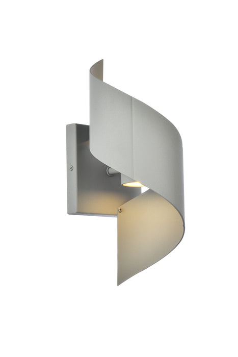 Elegant Lighting LDOD4034S LED Outdoor Wall Lamp, Silver