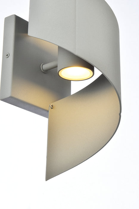 Elegant Lighting LDOD4034S LED Outdoor Wall Lamp, Silver