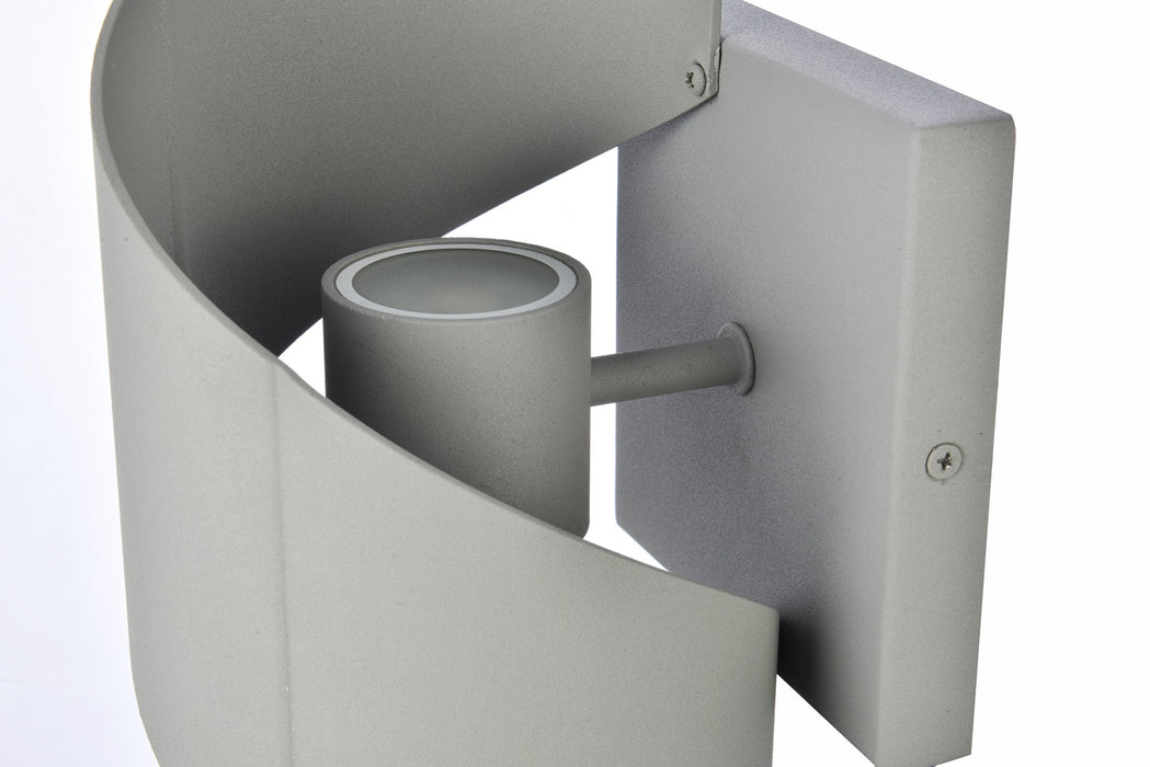 Elegant Lighting LDOD4034S LED Outdoor Wall Lamp, Silver