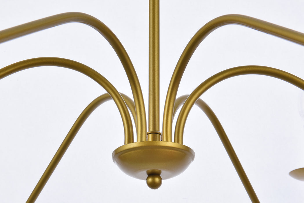 Elegant Lighting LD5056D42BR Six Light Chandelier, Brass