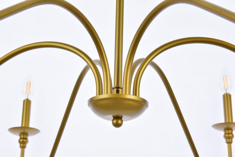 Elegant Lighting LD5056D48BR Six Light Chandelier, Brass