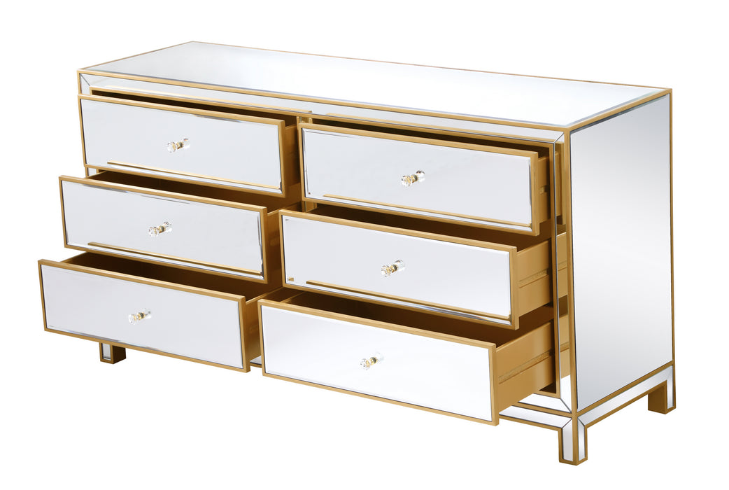 Elegant Lighting MF72036G Dresser, Antique Gold