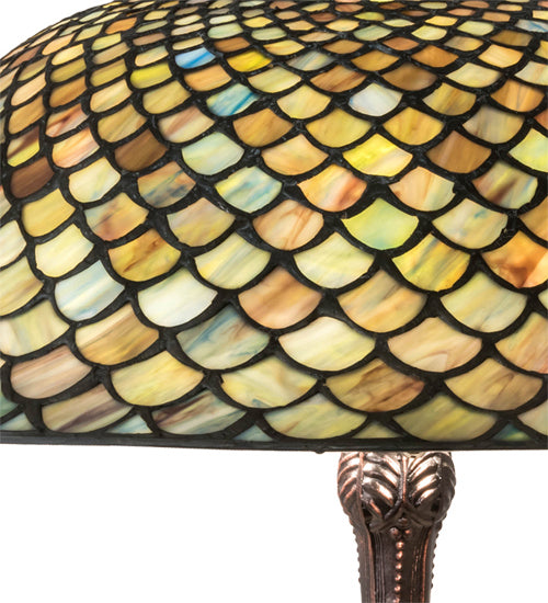 Meyda Tiffany 147470 Three Light Table Lamp, Mahogany Bronze