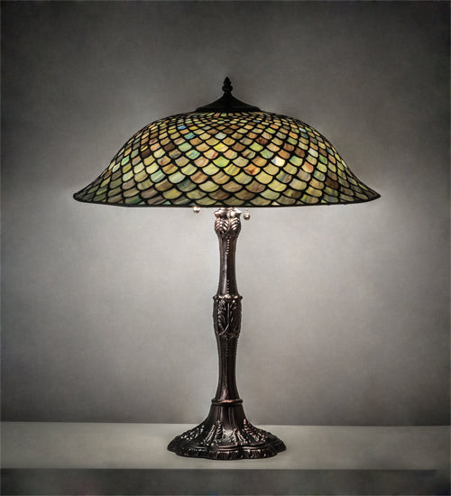 Meyda Tiffany 147470 Three Light Table Lamp, Mahogany Bronze
