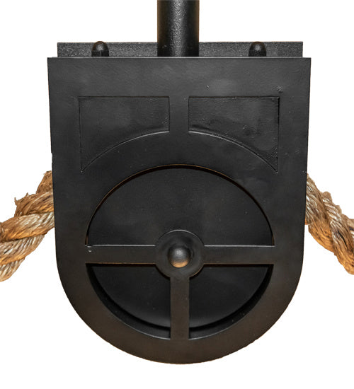 Meyda Tiffany 214186 LED Pendant, Textured Black And Old Distressed Wood