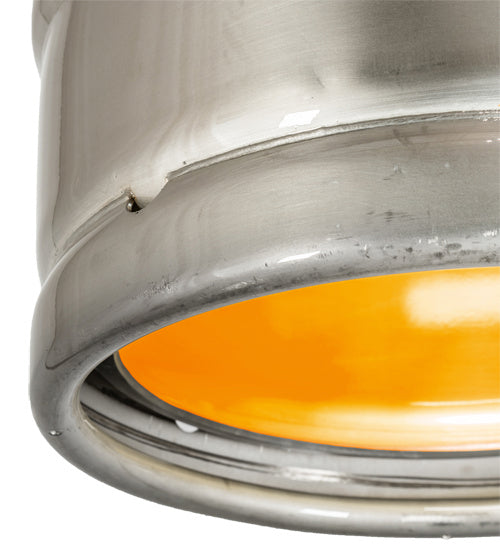 Meyda Tiffany 224991 One Light Pendant, Stainless Steel And Amber