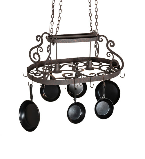 Meyda Tiffany 226654 Two Light Pot Rack, Copper Rust