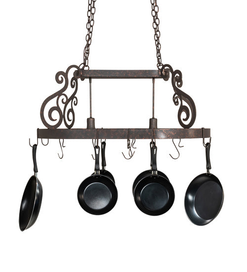 Meyda Tiffany 226654 Two Light Pot Rack, Copper Rust