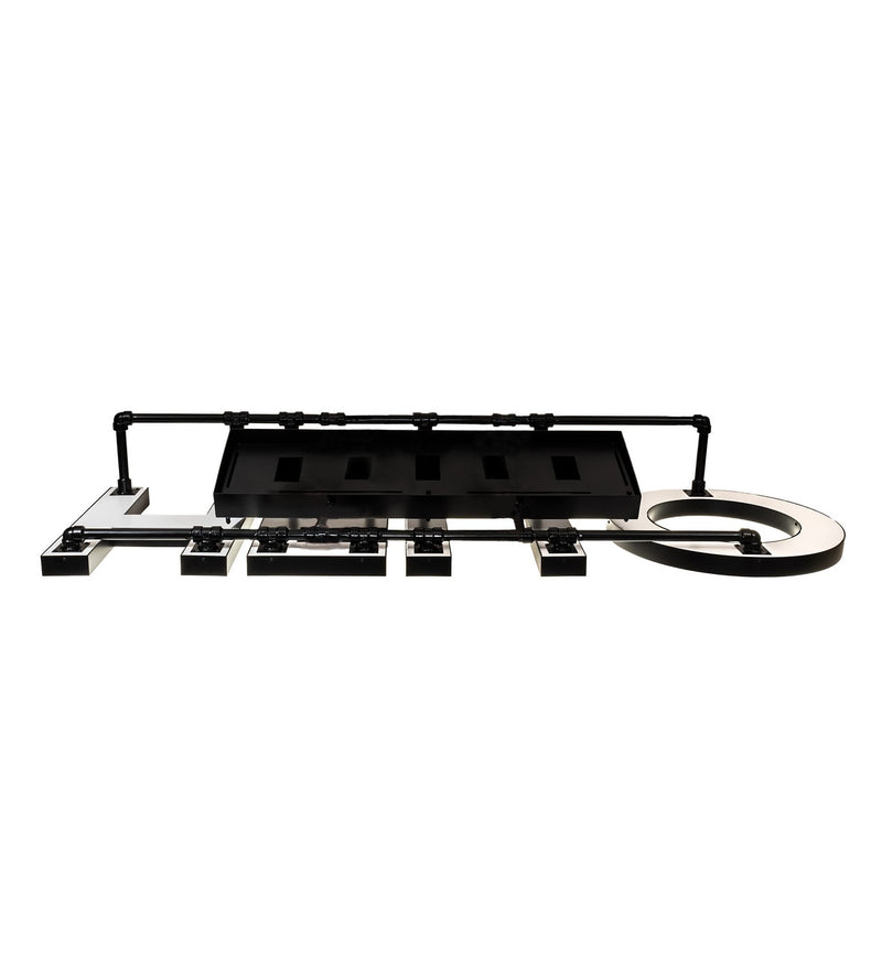 Meyda Tiffany 227017 LED Ceiling Mount, Black Satin Wrought Iron And White