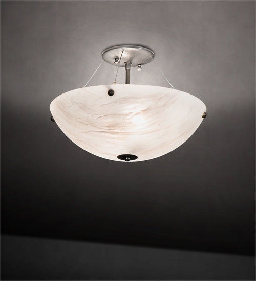 Meyda Tiffany 228455 Two Light Flush Mount, Brushed Nickel