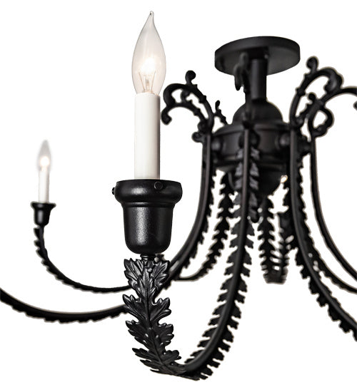Meyda Tiffany 228458 LED Semi-Flushmount, Textured Black