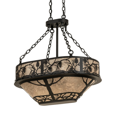 Meyda Tiffany 230600 Eight Light Pendant, Satin Black Wrought Iron
