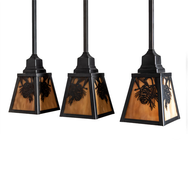 Meyda Tiffany 230802 Three Light Pendant, Craftsman Brown,Oil Rubbed Bronze