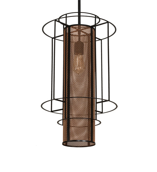 Meyda Tiffany 230964 LED Pendant, Flat Black And Metallic Bronze