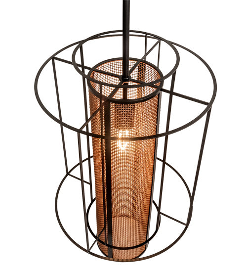 Meyda Tiffany 230964 LED Pendant, Flat Black And Metallic Bronze