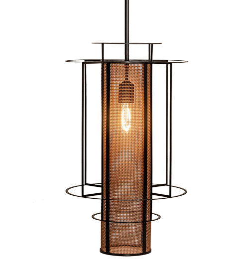 Meyda Tiffany 230964 LED Pendant, Flat Black And Metallic Bronze