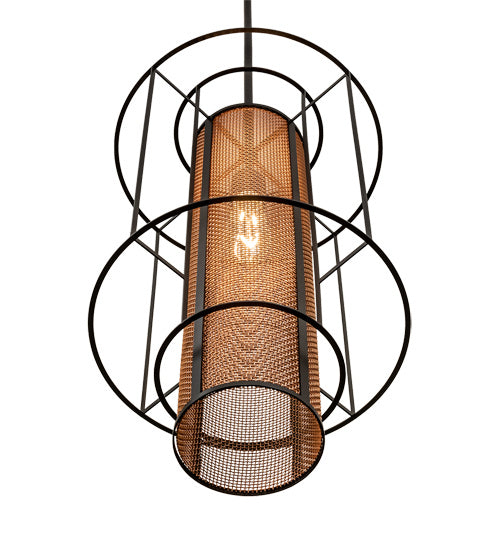 Meyda Tiffany 230964 LED Pendant, Flat Black And Metallic Bronze