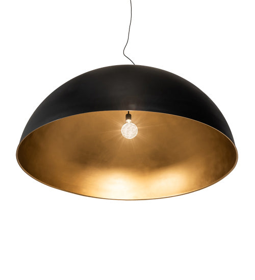 Meyda Tiffany 230965 LED Pendant, Matte Black Exterior/Gold Interior