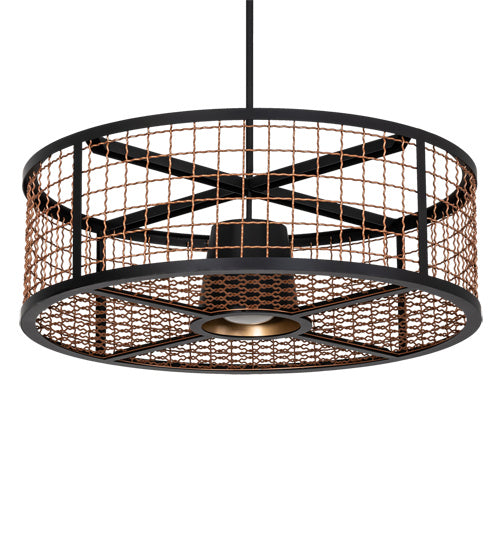 Meyda Tiffany 230966 LED Pendant, Flat Black, Metallic Bronze, And Gold Metallic