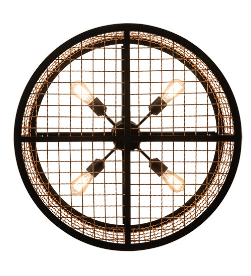 Meyda Tiffany 230968 LED Semi Flush Mount, Flat Black & Metallic Bronze