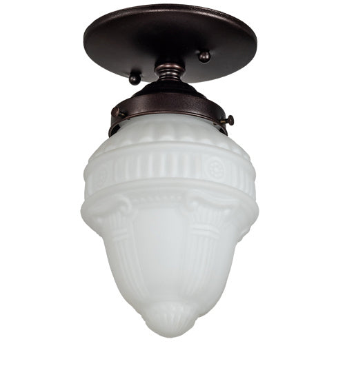 Meyda Tiffany 231008 One Light Flushmount, Mahogany Bronze