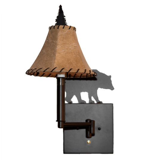 Meyda Tiffany 231175 One Light Swing Arm Wall Sconce, Mahogany Bronze