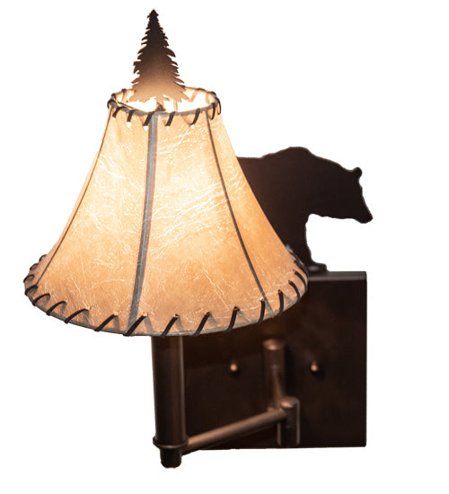 Meyda Tiffany 231175 One Light Swing Arm Wall Sconce, Mahogany Bronze