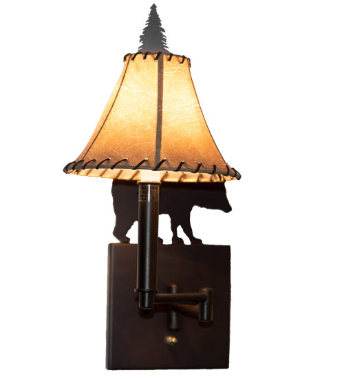 Meyda Tiffany 231175 One Light Swing Arm Wall Sconce, Mahogany Bronze