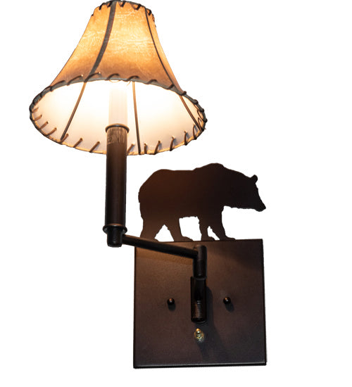 Meyda Tiffany 231175 One Light Swing Arm Wall Sconce, Mahogany Bronze
