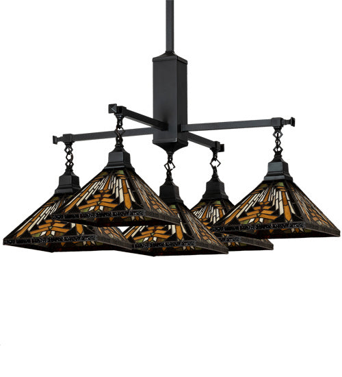 Meyda Tiffany 231691 Five Light Chandelier, Craftsman Brown