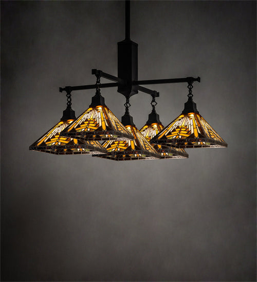 Meyda Tiffany 231691 Five Light Chandelier, Craftsman Brown