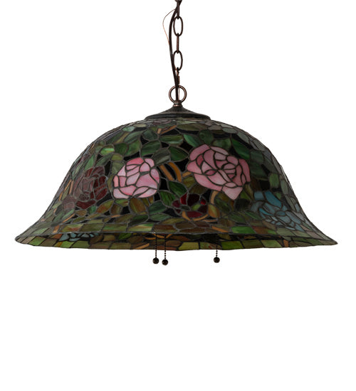 Meyda Tiffany 232210 Three Light Pendant, Mahogany Bronze