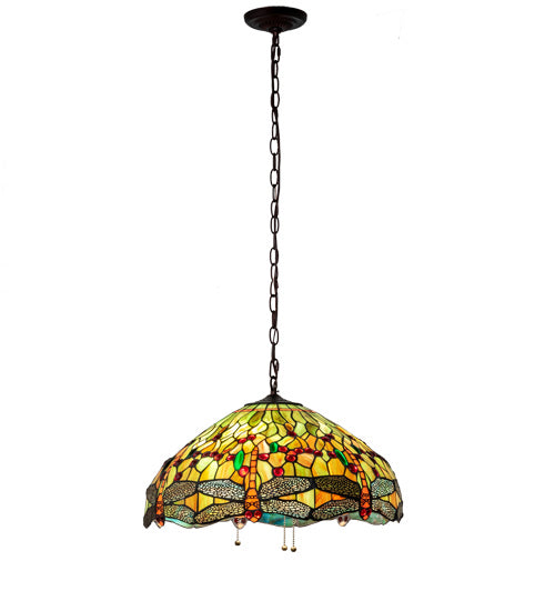 Meyda Tiffany 232780 Three Light Pendant, Mahogany Bronze