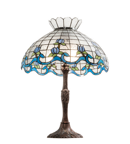 Meyda Tiffany 232793 Three Light Table Lamp, Mahogany Bronze