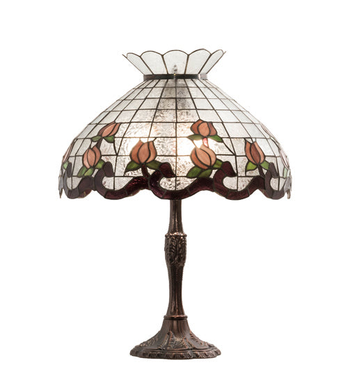 Meyda Tiffany 232794 Three Light Table Lamp, Mahogany Bronze