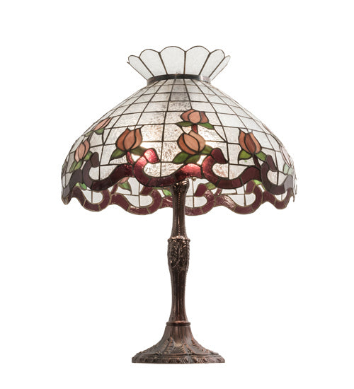 Meyda Tiffany 232794 Three Light Table Lamp, Mahogany Bronze
