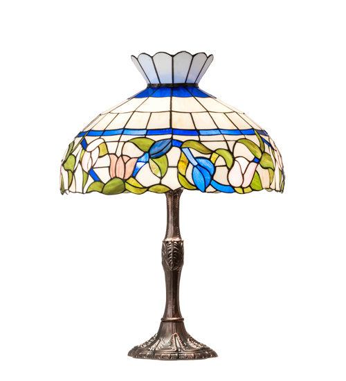 Meyda Tiffany 232796 Three Light Table Lamp, Mahogany Bronze