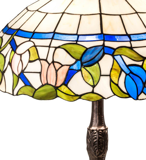 Meyda Tiffany 232796 Three Light Table Lamp, Mahogany Bronze