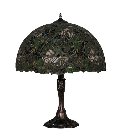 Meyda Tiffany 232797 Three Light Table Lamp, Mahogany Bronze