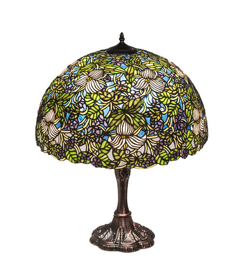 Meyda Tiffany 232797 Three Light Table Lamp, Mahogany Bronze
