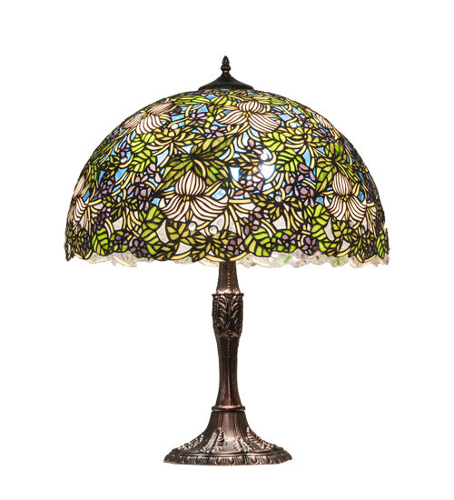 Meyda Tiffany 232797 Three Light Table Lamp, Mahogany Bronze