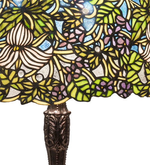 Meyda Tiffany 232797 Three Light Table Lamp, Mahogany Bronze