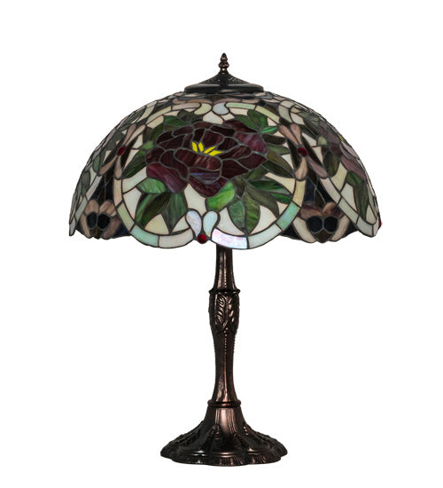 Meyda Tiffany 232798 Three Light Table Lamp, Mahogany Bronze