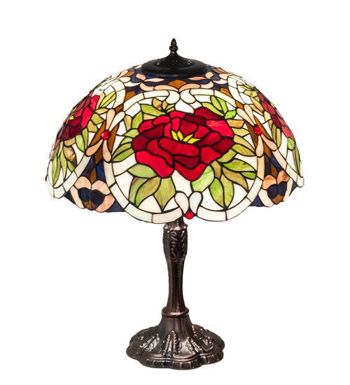 Meyda Tiffany 232798 Three Light Table Lamp, Mahogany Bronze